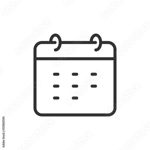 Calendar with dots, linear icon. Monthly schedule and event planning. Line with editable stroke.