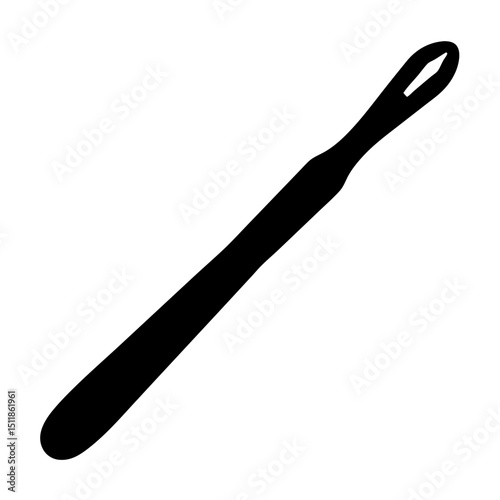 A Black Silhouette of a Cuticle Pusher Used for Manicures