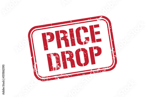 price drop grunge red stamp