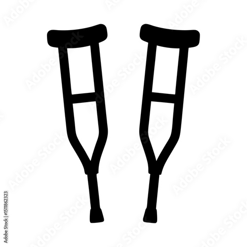 Stylized illustration of a pair of crutches for mobility assistance support