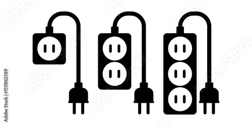 collection of socket icons with different number of holes
