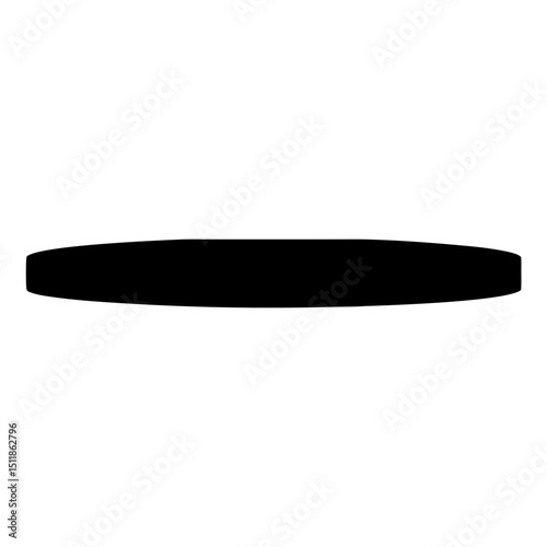 A Black Horizontal Rectangle with Rounded Edges on a White Background