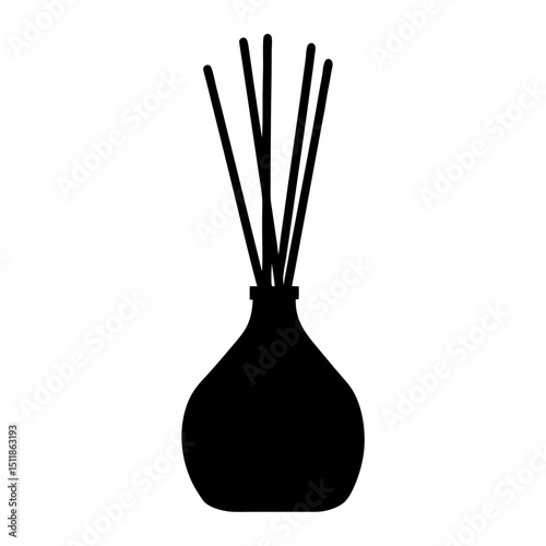 Elegant diffuser with wooden sticks in a glass vase silhouette design