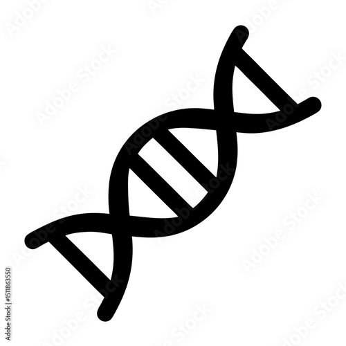 Stylized DNA strand icon, a symbol of genetics, heredity, and biology