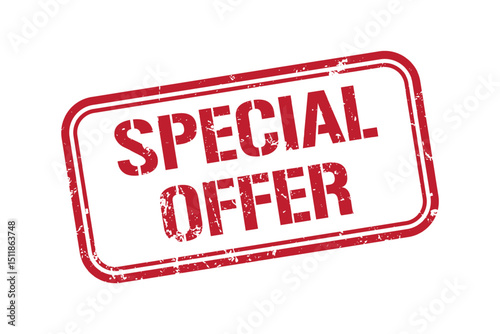 special offer grunge red stamp