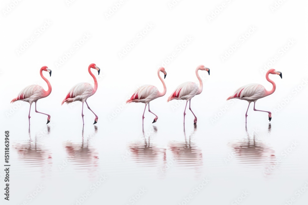 Obraz premium Flamingo animal bird reflection.