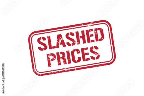 slashed prices grunge red stamp