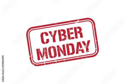 cyber monday grunge red stamp