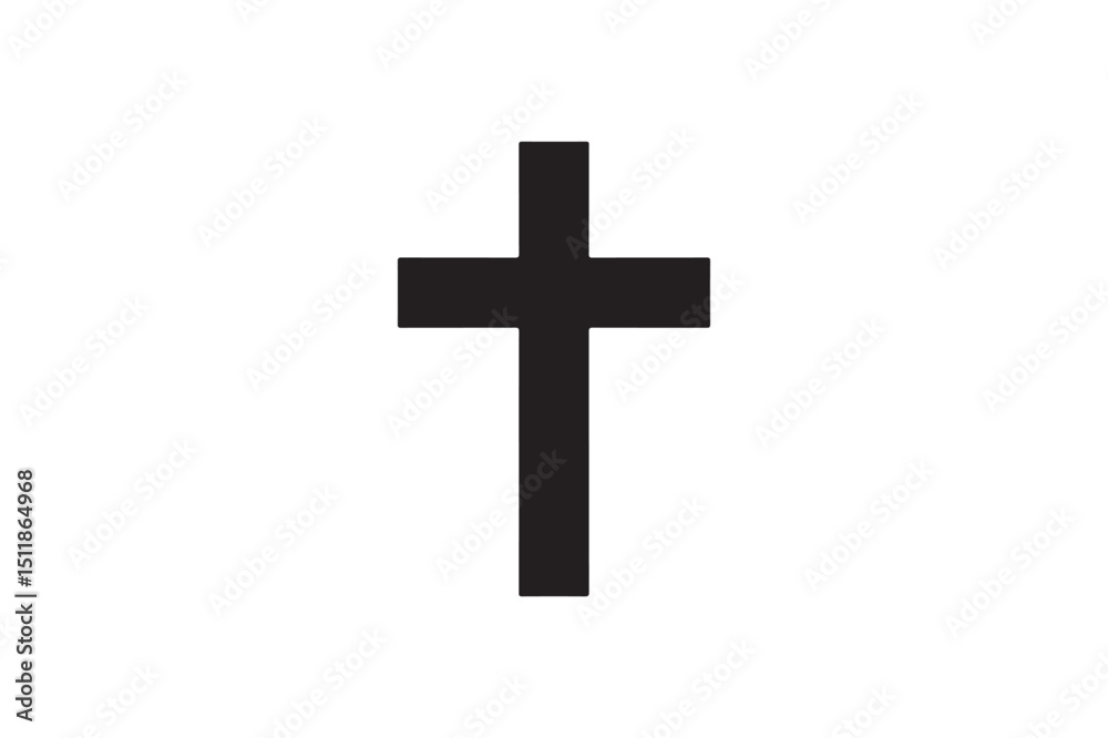 crucifix silhouette vector art illustration on white background