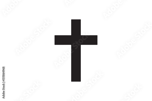 crucifix silhouette vector art illustration on white background
