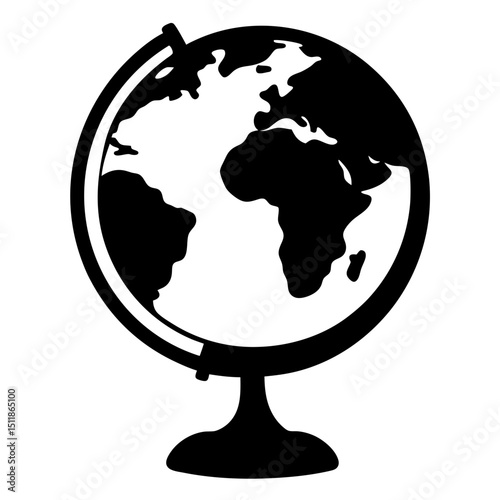 globe on white background