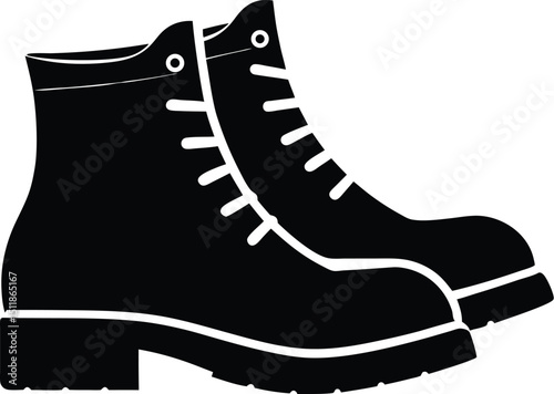Work Boots Icon Vector Art, Boots silhouette SVG