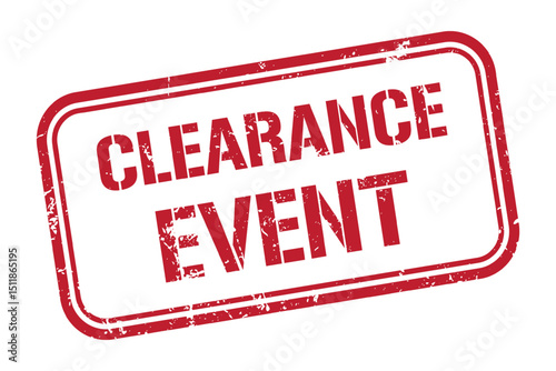 clearance event grunge red stamp