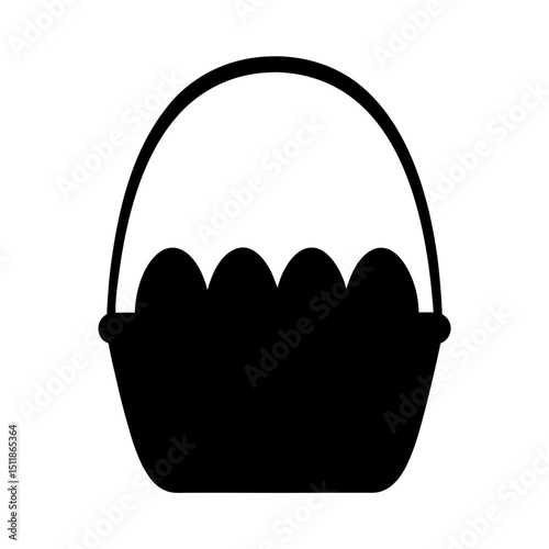 basket with eggs vector illustration