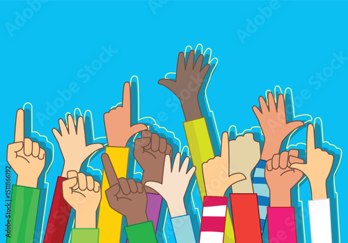 Diverse multicultural community people illustration