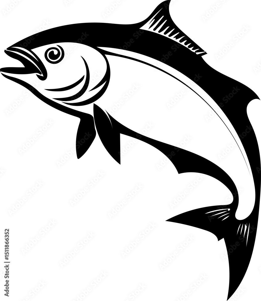 Naklejka premium vector illustration of a fish