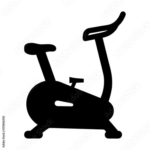 Silhouette of an exercise bike, a simple cardio fitness equipment icon