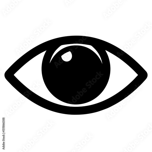 Simple black eye design showcasing vision, perception, and the sense of sight