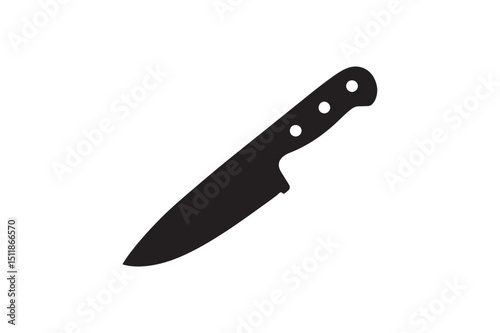 Knife silhouette vector art illustration on white background