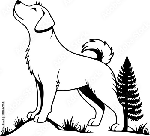 vector illustration of a dog