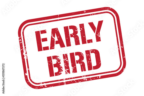 early bird grunge red stamp