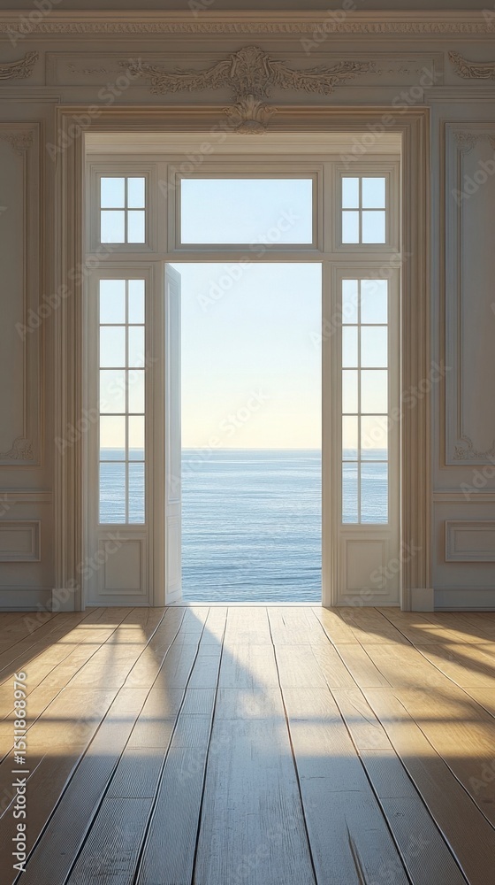 Fototapeta premium Elegant room with ocean view