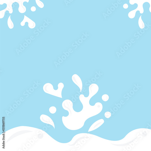 World Milk Day Splash Background Blue and White Dairy Concept Design