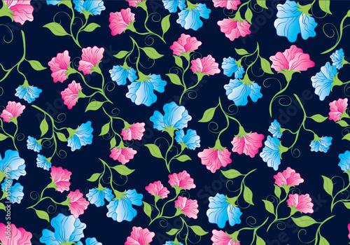 Sweet pea flower pattern elegant floral design for textile and wallpaper