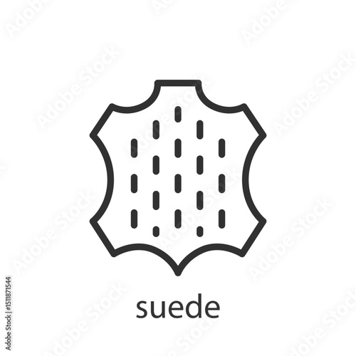Suede, linear icon. Soft brushed leather. Line with editable stroke.