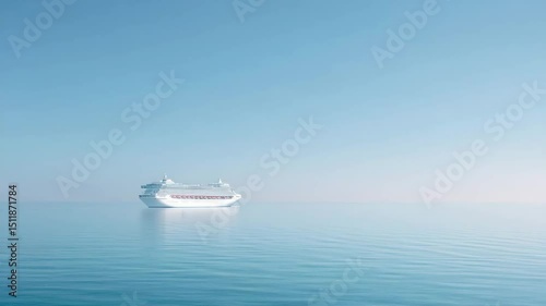 majestic cruise liner sailing smoothly on calm waters under clear blue sky