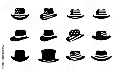 Hat SVG Bundle, Fashion & Costume Vector Clipart, Stylish Hat SVG Set, Hats SVG Pack, Fashion Accessories Vector Set
