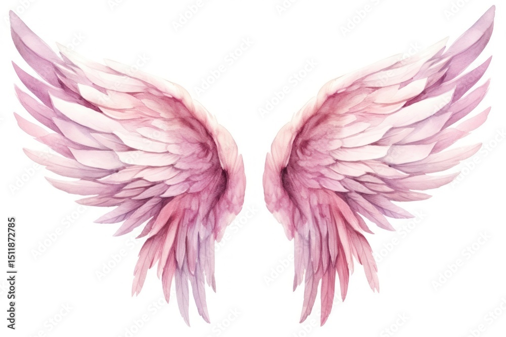 Fototapeta premium Angel wing bird white background.