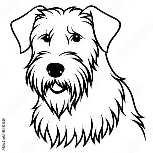 Black Russian Terrier Vector on White