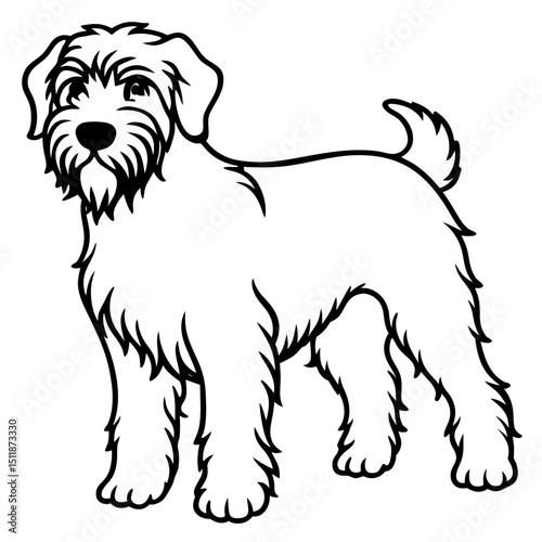 Black Russian Terrier Vector on White