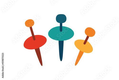 Clay pins shaped like tiny tools or hobbies in creative art form vector art illustration