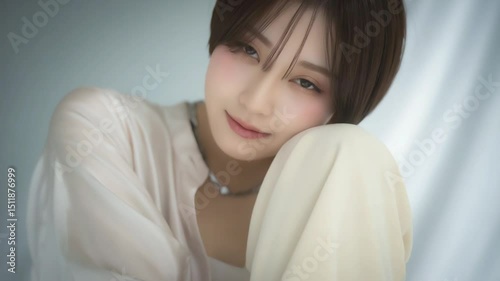 美しく輝く日本人モデル、スタジオ撮影　笑顔と緊張の舞台裏
