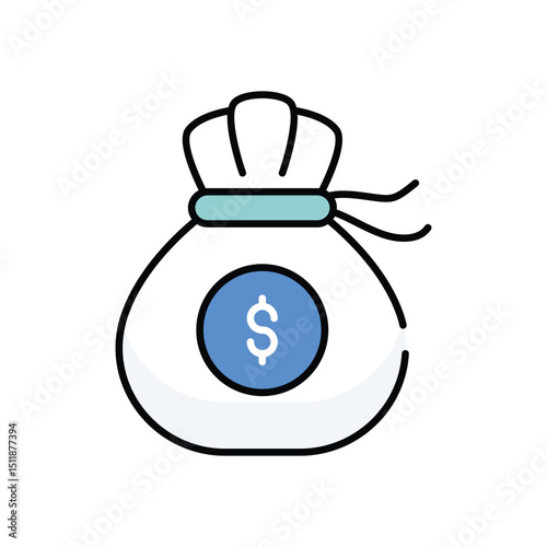 Money Bag vector icon stock illustration