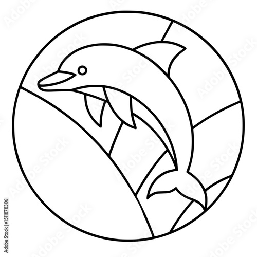 dolphin pattern for stained glass, template, printable, customizable, download