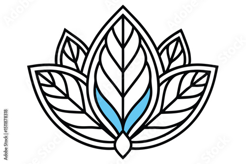 Floral Mandala and Botanical Line Art Set – Modern Decorative Flower and Leaf Designs with Color Accents. seamless botanical pattern of painted oriental motifs on a white background.