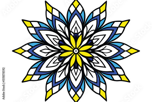 Floral Mandala and Botanical Line Art Set – Modern Decorative Flower and Leaf Designs with Color Accents. seamless botanical pattern of painted oriental motifs on a white background.
