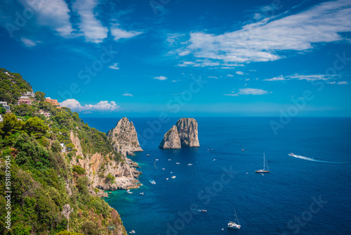 Landscape view of Faraglioni of Capri