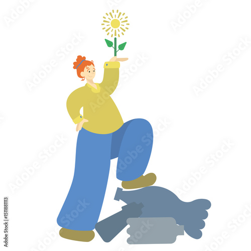 Save nature: say no to plastics and save the planet. The concept of environmental conservation