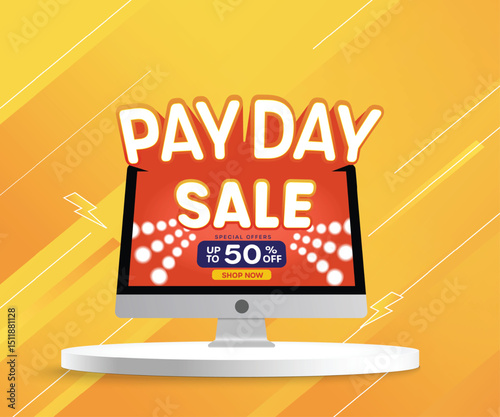 Sale signs and online shopping. There are flash sales and payday promotions.