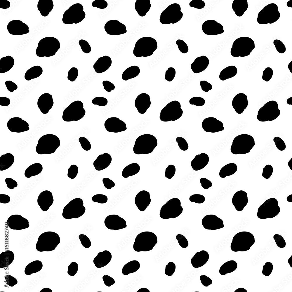 Fototapeta premium Irregular black dots pattern isolated on white background 