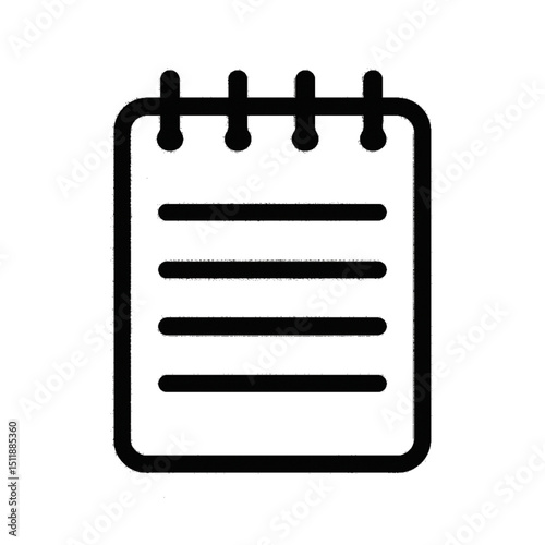 Minimalist Spiral Notebook Icon (Transparent Background)