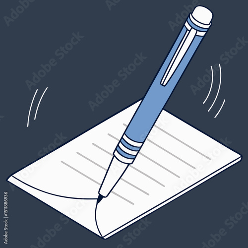 Flat vector pencil and paper icon symbolizing journaling, sketching, annotations, homework, or digital document editing.