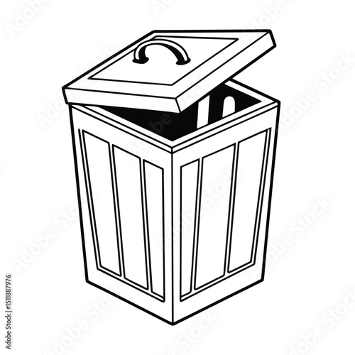 Trash bin icon vector on white background