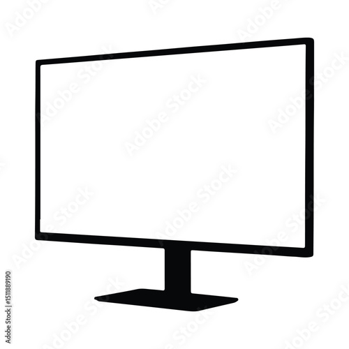 Modern computer monitor silhouette