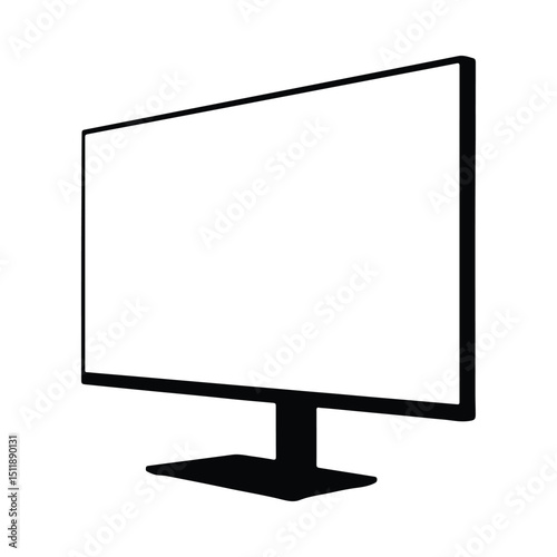 Modern computer monitor silhouette
