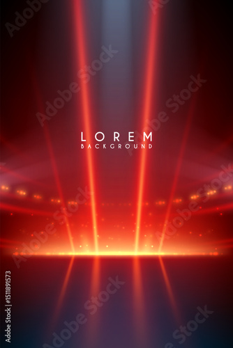 Red lights stage on black background